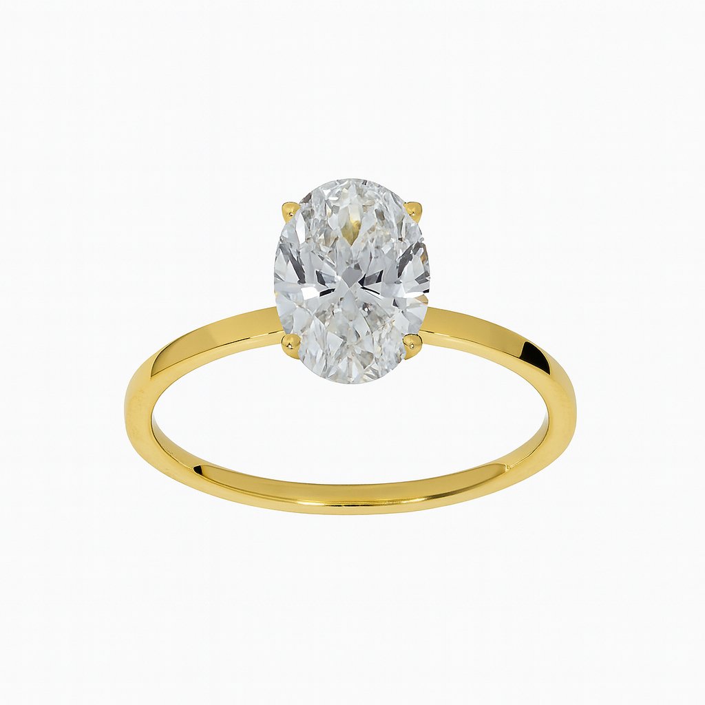 Lab-grown Ovaal Solitair ring 1.04crt